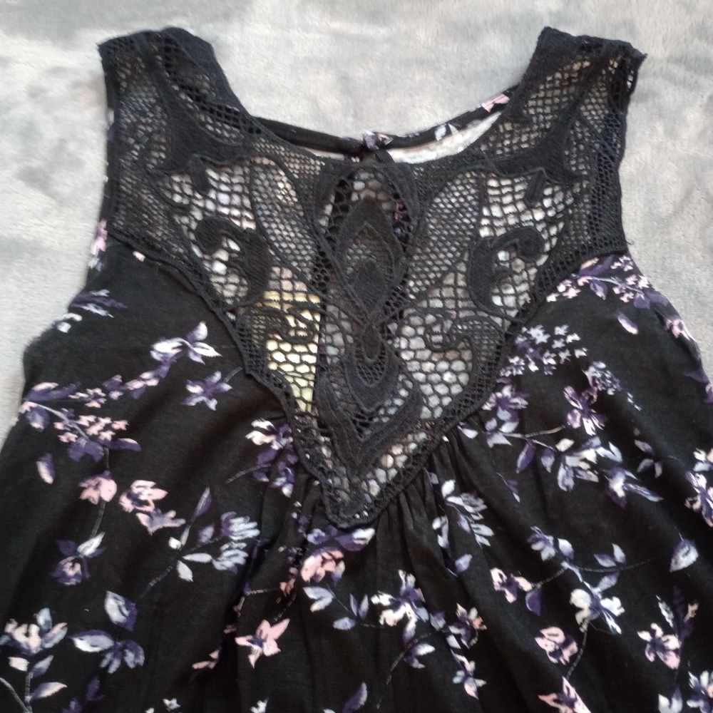 Maurices Mini Dress Womens XS Black Floral Sleeveless Lightweight Summer Casual - Picture 2 of 16